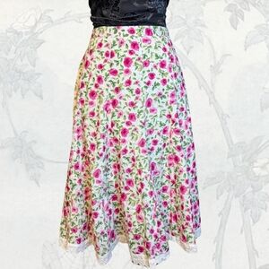 Dressbarn Rose Pink and White Size 4 Midi Skirt